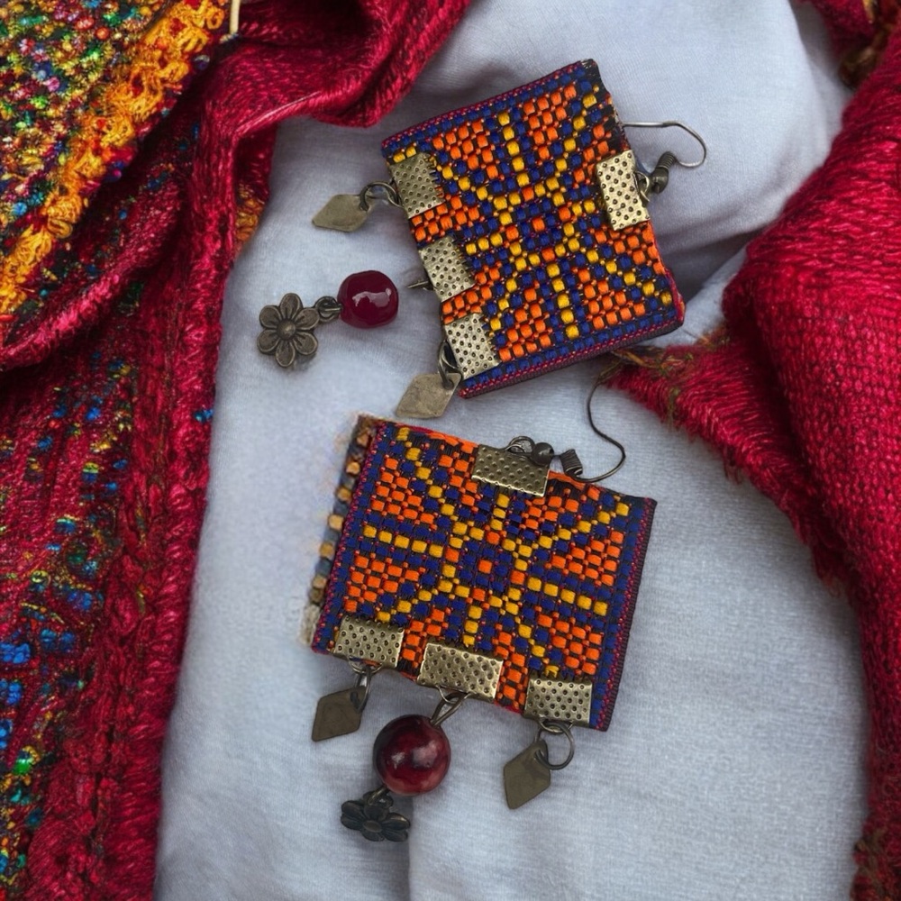 Embroidered Persian handmade Earrings
